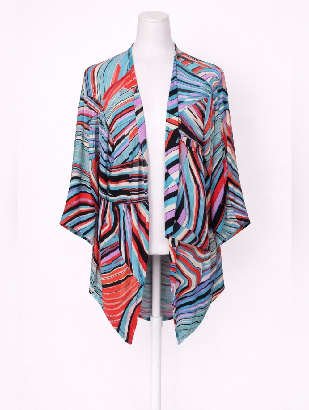 Colorful Striped Kimono Cardigan